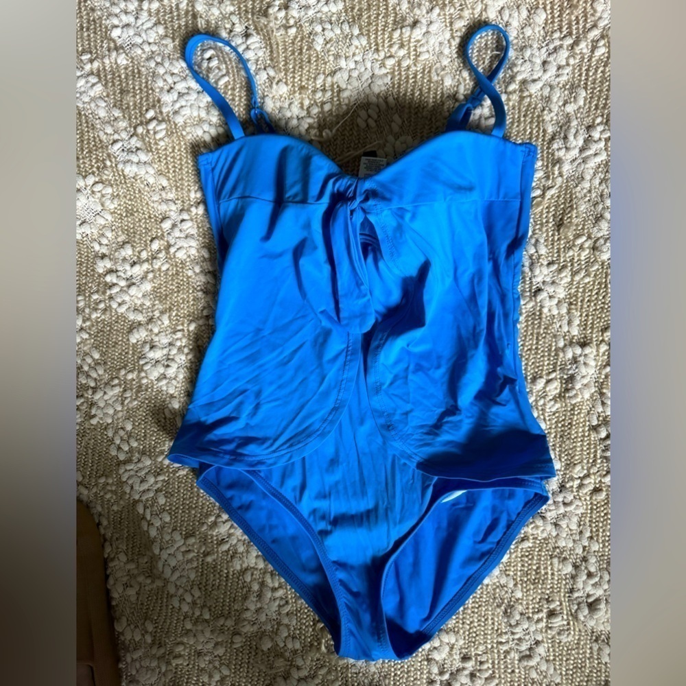 Tommy Bahama Blue Twist Front One Piece Swimsuit